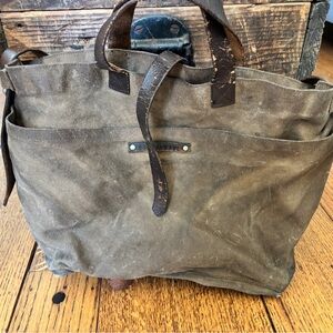 Peg + Awl Waxed Cavas Tote Bag - Brown